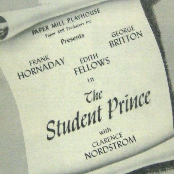 Student Prince Paper Mill Playhouse Theatre Program 1948 NJ Clarence Nordstrom - Picture 2 of 10
